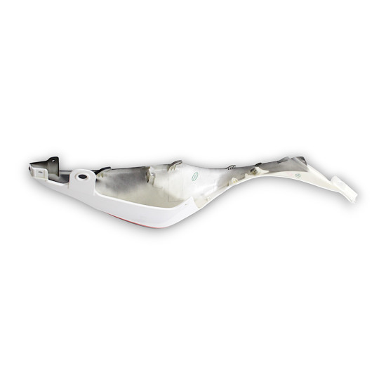RIGHT REAR HOOD, WHITE WN / BLACK N9, WITH STICKER SRK125S