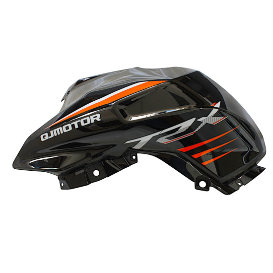 LEFT TANK PROTECTIVE PLATE, BLACK BH, WITH STICKER TRX125