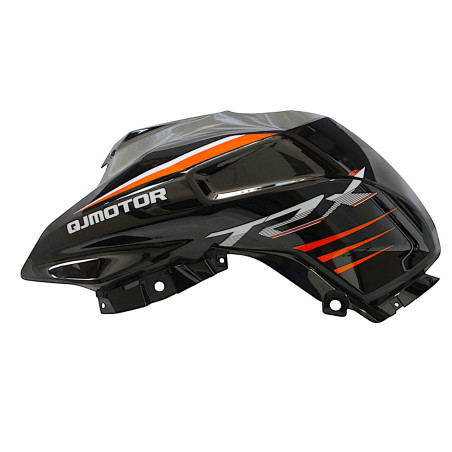 LEFT TANK PROTECTIVE PLATE, BLACK BH, WITH STICKER TRX125
