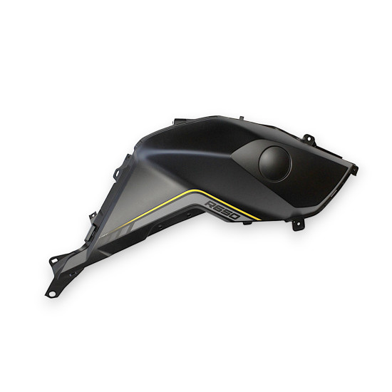 FUEL TANK RIGHT PROTECTIVE PLATE, BLACK NJ, WITH STICKER SVT650 SVT650X