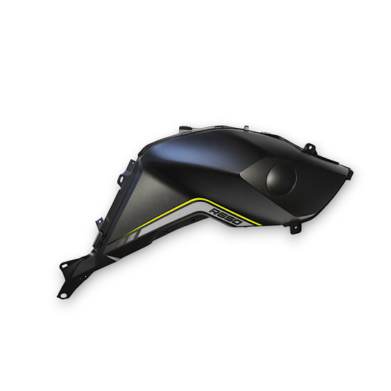 FUEL TANK RIGHT PROTECTIVE PLATE, BLACK NJ, WITH STICKER SVT650 SVT650X
