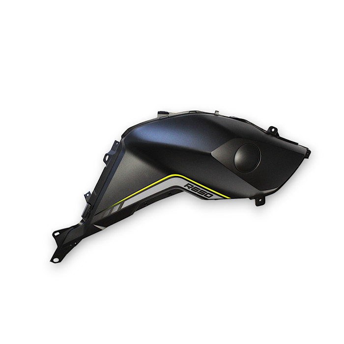 FUEL TANK RIGHT PROTECTIVE PLATE, BLACK NJ, WITH STICKER SVT650 SVT650X