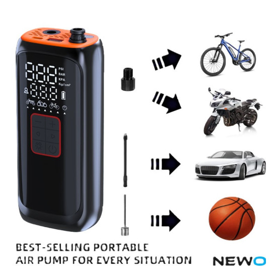 MINI ORO KOMPRESORIUS (SIURBLYS) DVIRAČIAMS, MOTOROLERIAMS, MOTOCIKLUI, AUTOMOBILIUI 150 PSI
