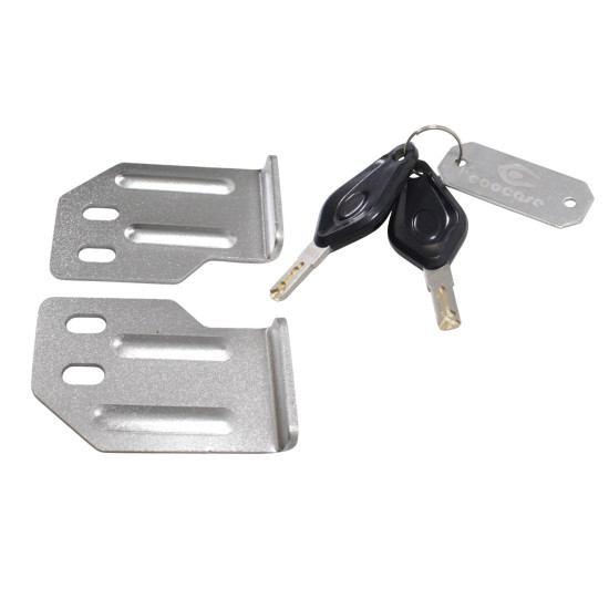 Set of 3 aluminum boxes (30 l asymmetric + 36 l + 45 l) silver-colored boxes