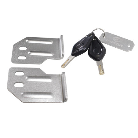 Set of 3 aluminum boxes (30 l asymmetric + 36 l + 45 l) silver-colored boxes