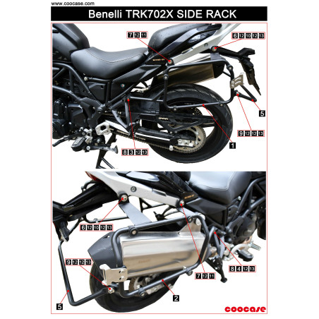 „COOCASE“ ŠONINIO DĖŽUTĖS RĖMAS SIDABRINIS BENELLI TRK 702 TRK 702X