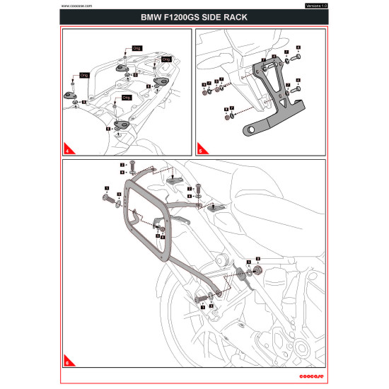 CENTRINĖS + ŠONINĖS DĖŽĖS LAIKIKLIS KOMPLEKTAS BMW R1200GS / R1250GS 2010-2023