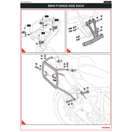 CENTRINĖS + ŠONINĖS DĖŽĖS LAIKIKLIS KOMPLEKTAS BMW R1200GS / R1250GS 2010-2023