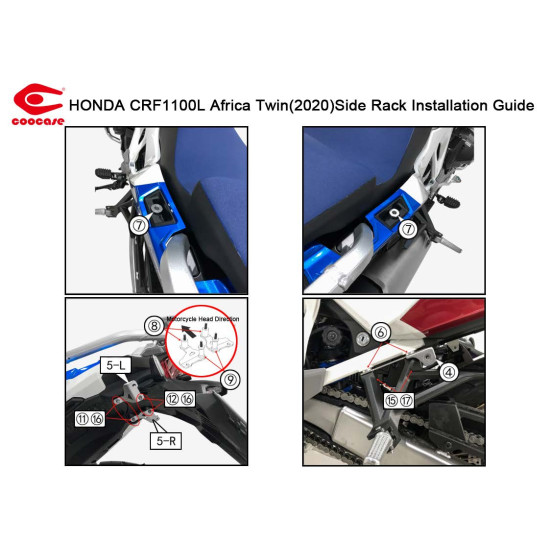 CENTRINĖS + ŠONINĖS DĖŽĖS BAGAŽINĖS KOMPLEKTAS HONDA AFRICA TWIN 1100 2020-2023