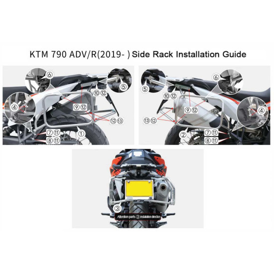 KTM 790ADV / R (KTM 790 / 890) CENTER CASE + SIDE CASE BRACKET