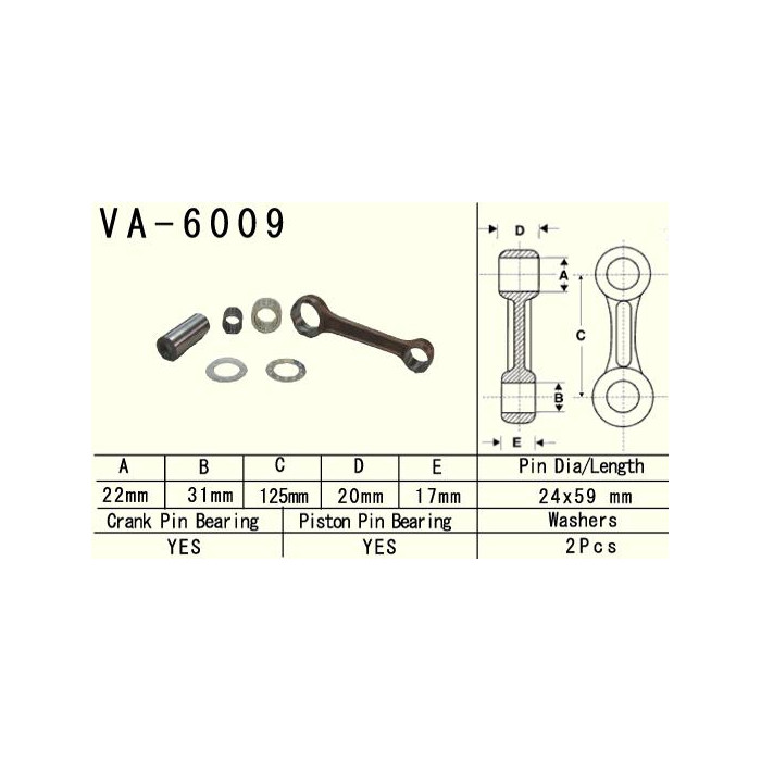 VESRAH connecting rod YAMAHA YZ 250 (YZ250) '99-'20 (VA6009) (MADE IN JAPAN)