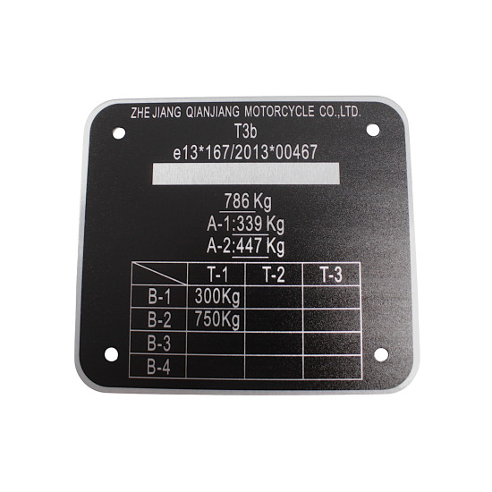 SFA1000 NAMEPLATE