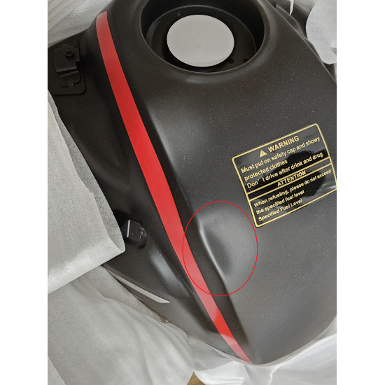 BLACK FUEL TANK WITH STICKERS 06Z SRT800S SRT800SX - DAMAGED