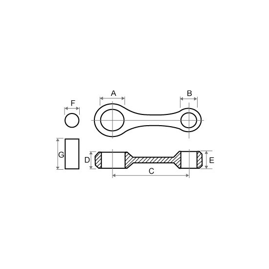Connecting rod TKRJ KAWASAKI KE 125A