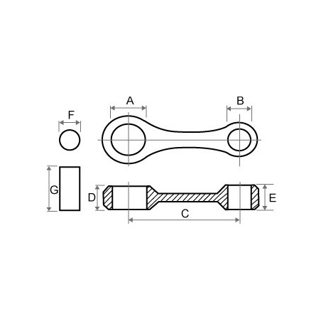 Connecting rod TKRJ KAWASAKI KE 125A