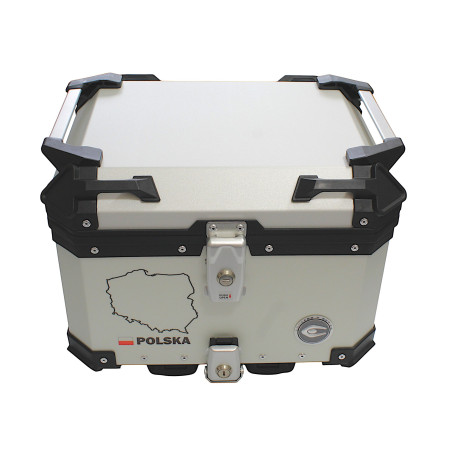 COOCASE ALUMINUM TOP BOX 45L SILVER WITH POLAND MAP + INNER BAG