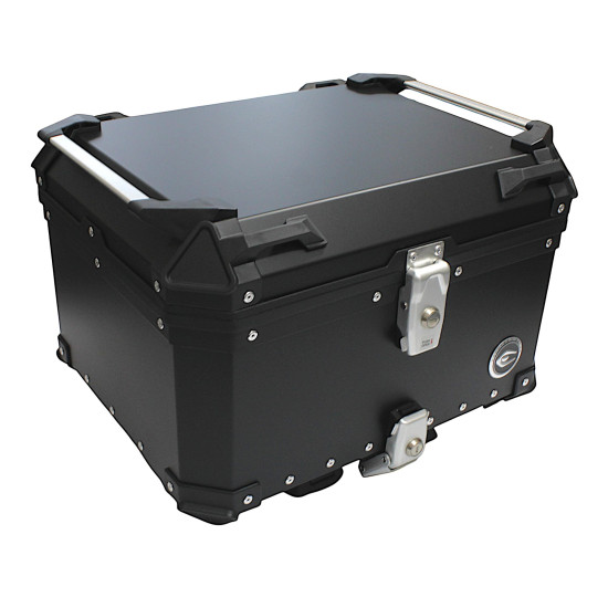 COOCASE 55L Aluminum Center Luggage with Backrest, Black