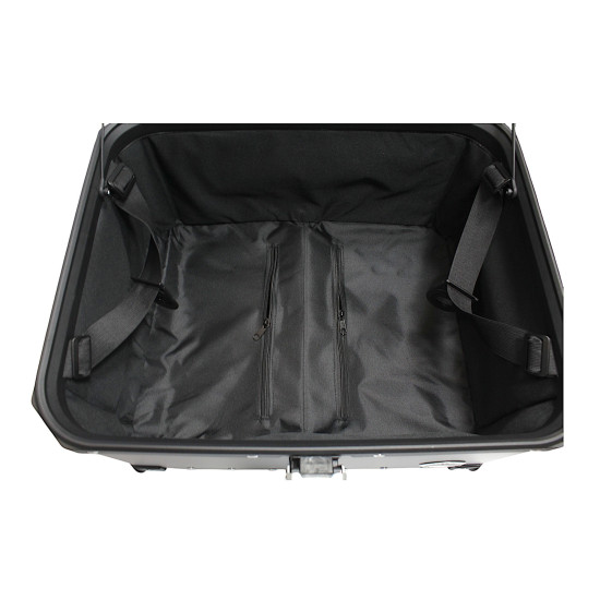 COOCASE 55L Aluminum Center Luggage with Backrest, Black