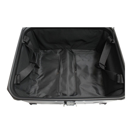 COOCASE 55L Aluminum Center Luggage with Backrest, Black