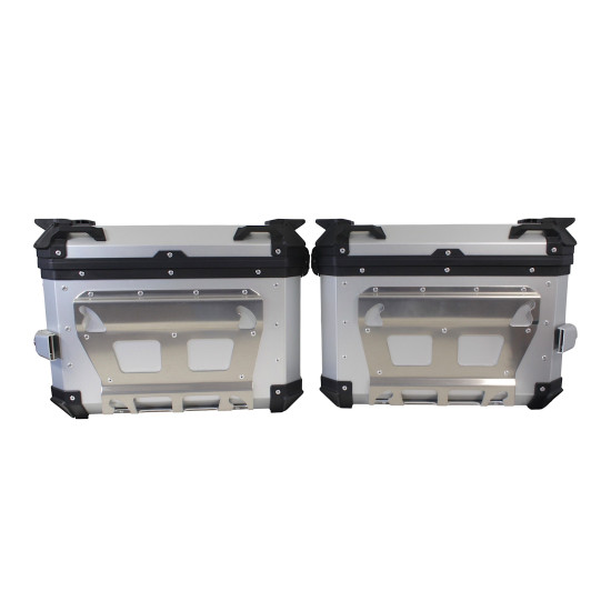 Set of 3 aluminum boxes (2 x 36 l symmetrical + 45 l) made of anodized aluminum