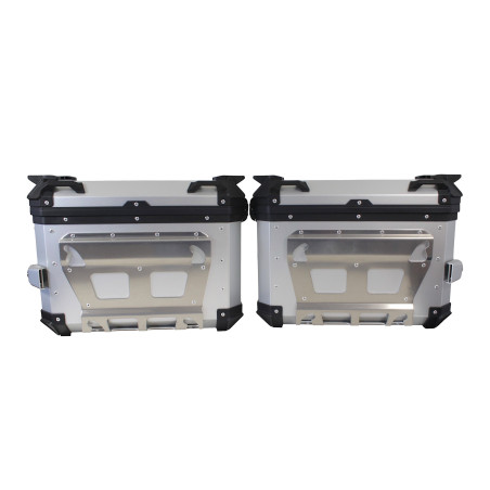 Set of 3 aluminum boxes (2 x 36 l symmetrical + 45 l) made of anodized aluminum