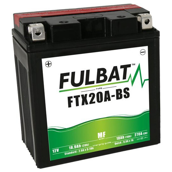 FULBAT FTX20A-BS / YTX20A-BS BE PRIEŽIŪROS GELIO AKUMULIATORIUS