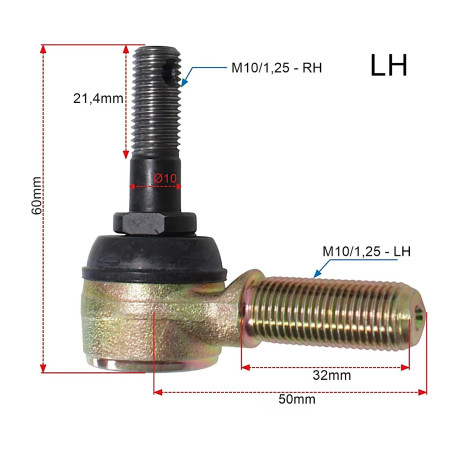 TEKYO STEERING ROD END LEFT + RIGHT POLARIS 51-1050-LR