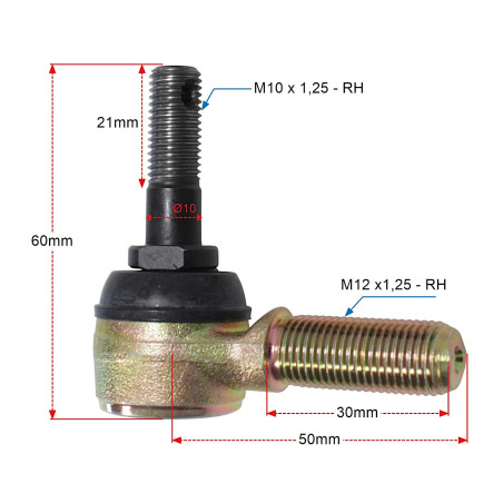 TEKYO STEERING ROD END LEFT + RIGHT POLARIS 51-1062-LR
