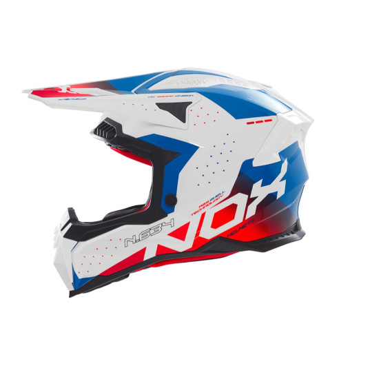 NOX helmet CROSS / OFF ROAD N634 white/blue/red, size XL