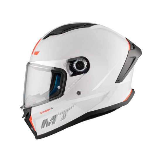 MT STINGER 2 SOLID A0 šalmas baltas blizgus, XL dydis