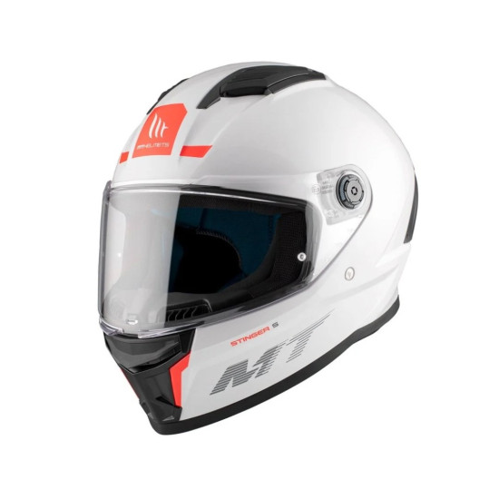 MT STINGER 2 SOLID A0 helmet white glossy, size XL