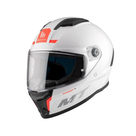 MT STINGER 2 SOLID A0 helmet white glossy, size XL