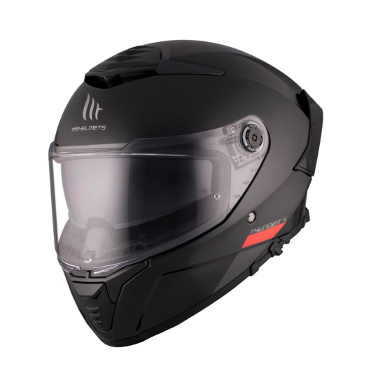 MT THUNDER 4 SV SOLID šalmas juodas blizgus