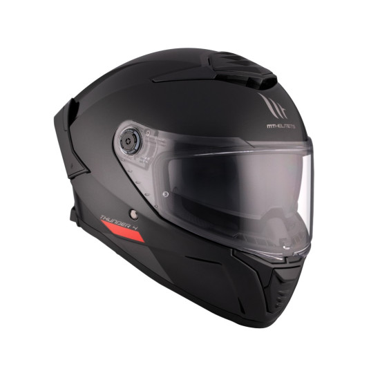 MT THUNDER 4 SV SOLID šalmas juodas blizgus