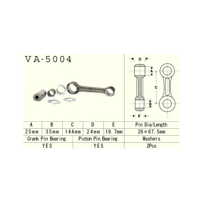 VESRAH connecting rod HONDA CR 500 '87-'01 (VA5004) (MADE IN JAPAN)