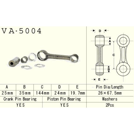 VESRAH connecting rod HONDA CR 500 '87-'01 (VA5004) (MADE IN JAPAN)