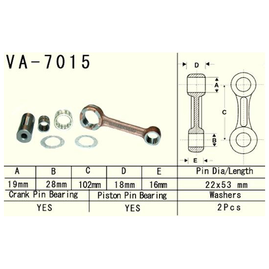VESRAH connecting rod SUZUKI RM 125 (RM125) '99-'03 (VA7015) (MADE IN JAPAN)