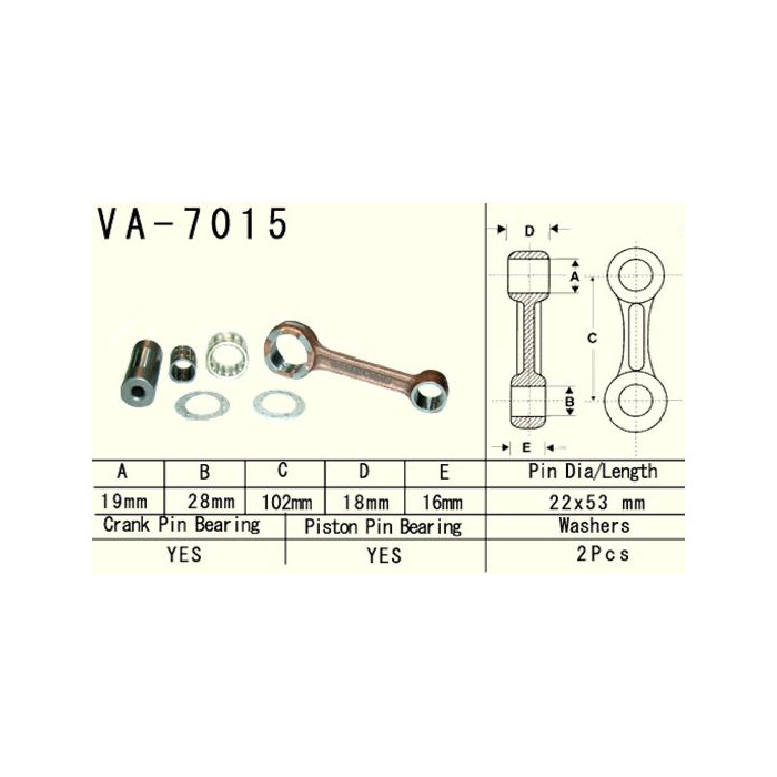 VESRAH connecting rod SUZUKI RM 125 (RM125) '99-'03 (VA7015) (MADE IN JAPAN)