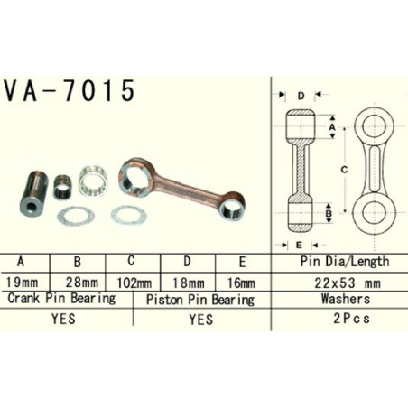 VESRAH švaistiklis SUZUKI RM 125 (RM125) '99-'03 (VA7015) (MADE IN JAPAN)