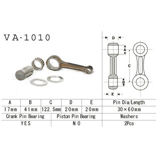 VESRAH connecting rod HONDA TRX 300 '88-'00, TRX 300EX '93-'08 (VA1010) (MADE IN JAPAN)