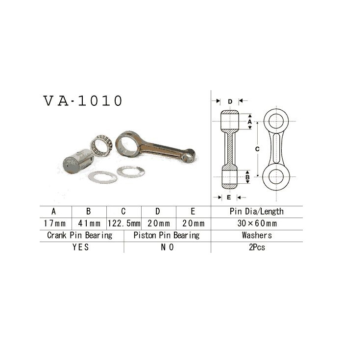 VESRAH connecting rod HONDA TRX 300 '88-'00, TRX 300EX '93-'08 (VA1010) (MADE IN JAPAN)