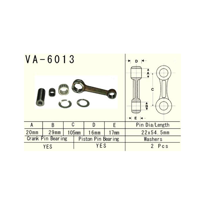 VESRAH connecting rod YAMAHA YZ 125 (YZ125) '97-'00 (VA6013) (MADE IN JAPAN)
