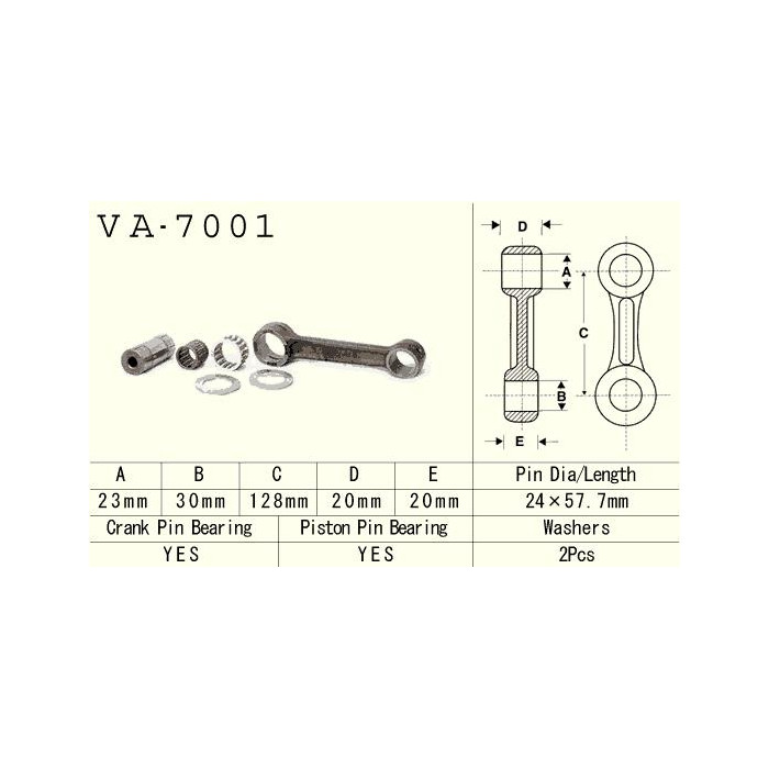 VESRAH connecting rod SUZUKI RM 250 (RM250) '89-'98 (VA7001) (MADE IN JAPAN)