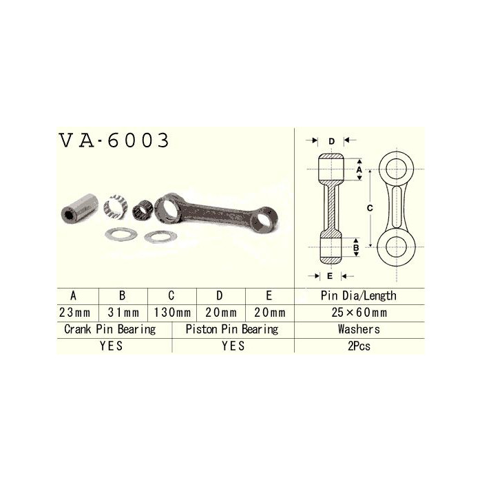 VESRAH connecting rod YAMAHA YZ 250 (YZ250) '83-'89 (VA6003) (MADE IN JAPAN)
