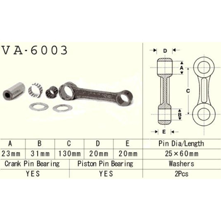 VESRAH švaistiklis YAMAHA YZ 250 (YZ250) '83-'89 (VA6003) (MADE IN JAPAN)