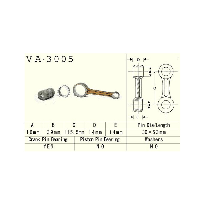 VESRAH connecting rod SUZUKI LTF 250 (LTF250) OZARK '02-'14, QUADRUNER '87-'02 (VA3005) (MADE IN JAPAN)