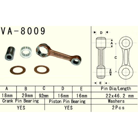 VESRAH švaistiklis KAWASAKI KX 80 (KX80) '98-'17, KX 85 (KX85) '98-'17, KX100 (KX100) '98-'19 (VA8009) (MADE IN JAPAN)