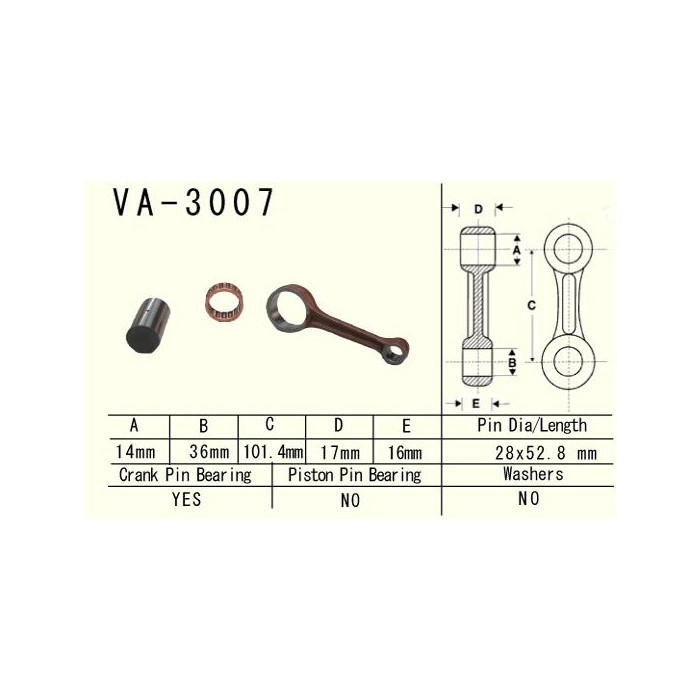 VESRAH connecting rod SUZUKI LT 160 (LT160) QUADRUNNER '89-'04 (VA3007) (MADE IN JAPAN)