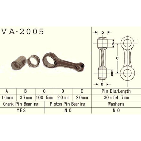 VESRAH švaistiklis YAMAHA YFM/YFB 225 '83-'04, XT 225 (VA2005) (YFM225) (XT225) (MADE IN JAPAN)