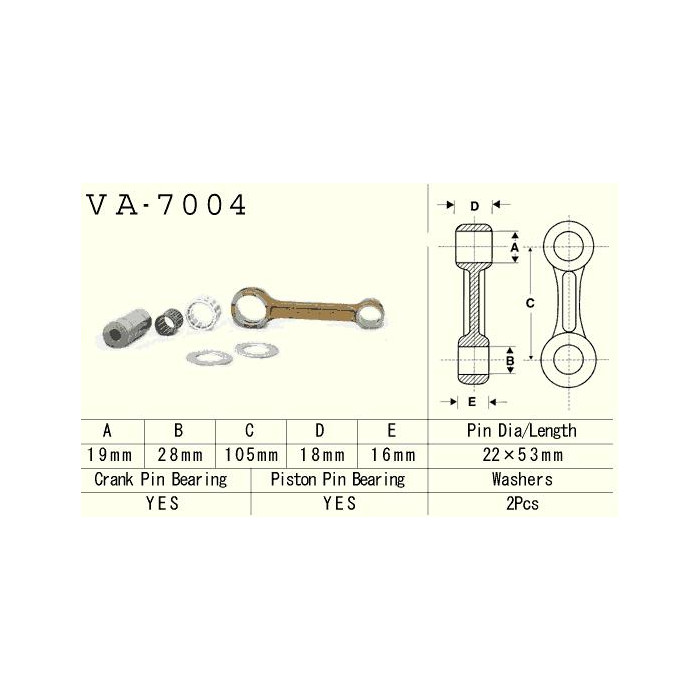 VESRAH connecting rod SUZUKI RM 125 (RM125) '87-'96 (VA7004) (MADE IN JAPAN)